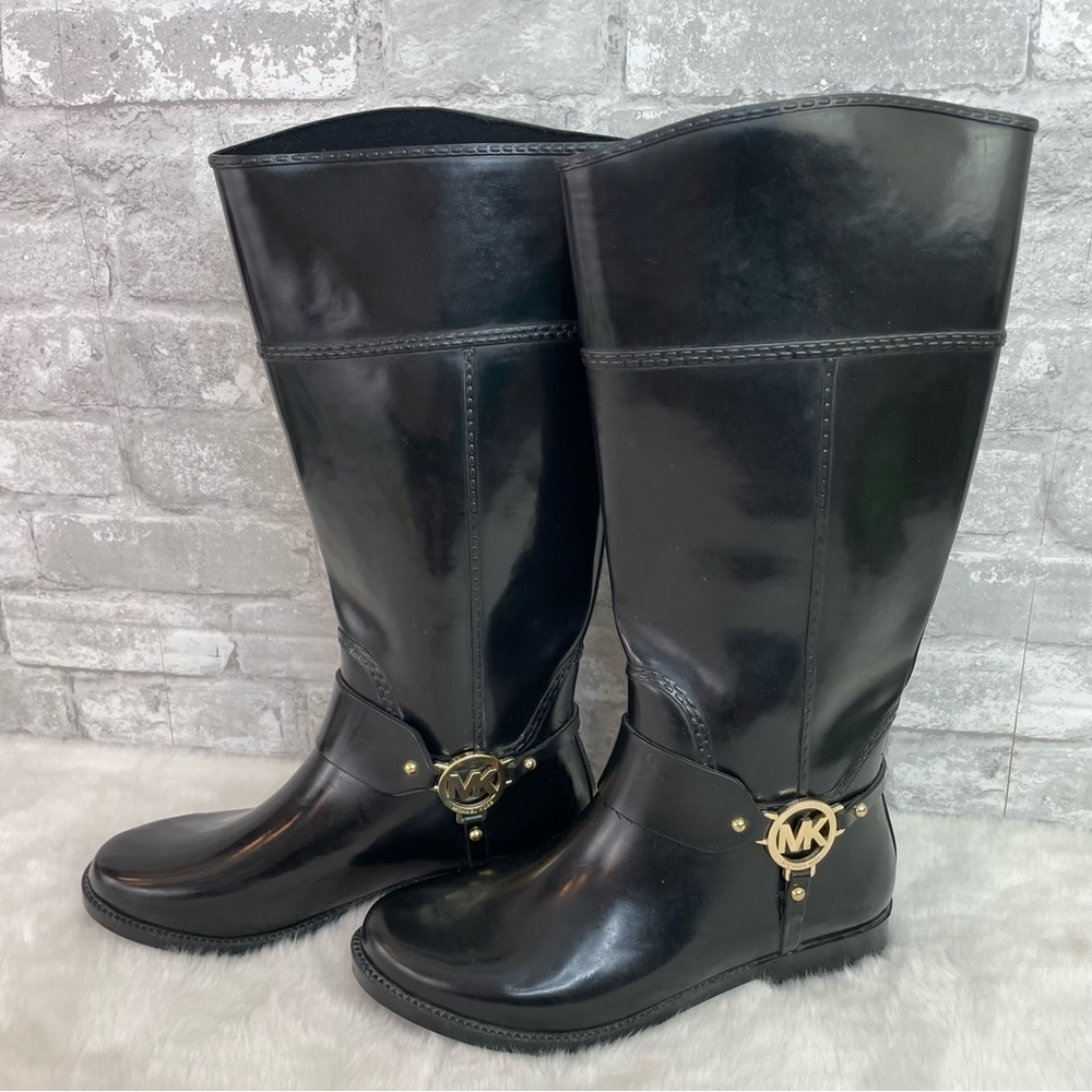 Michael Michael Kors Fulton Harness Tall Rain Boots - Picture 2 of 8